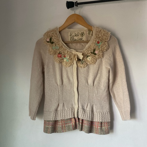 Anthro Field Flower S Embroidered Cardigan - Picture 1 of 15